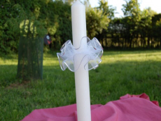 CHRZEST JOANNA Communion Baptism candles, paper decorations szatki Souvenir Poland